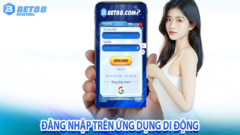 Đăng nhập trên ứng dụng di động